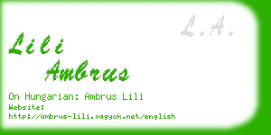 lili ambrus business card